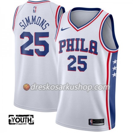 Dječji NBA Dres Philadelphia 76ers Ben Simmons 25 Nike 2017-18 Bijela Swingman